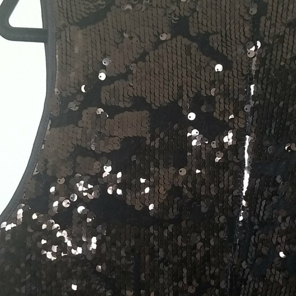 Forever 21 black sequin mini dress NWT large - flaw - Picture 8 of 10